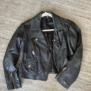 Topshop | Women's Moto Leather Jacket | Black